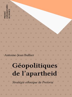 cover image of Géopolitiques de l'apartheid
